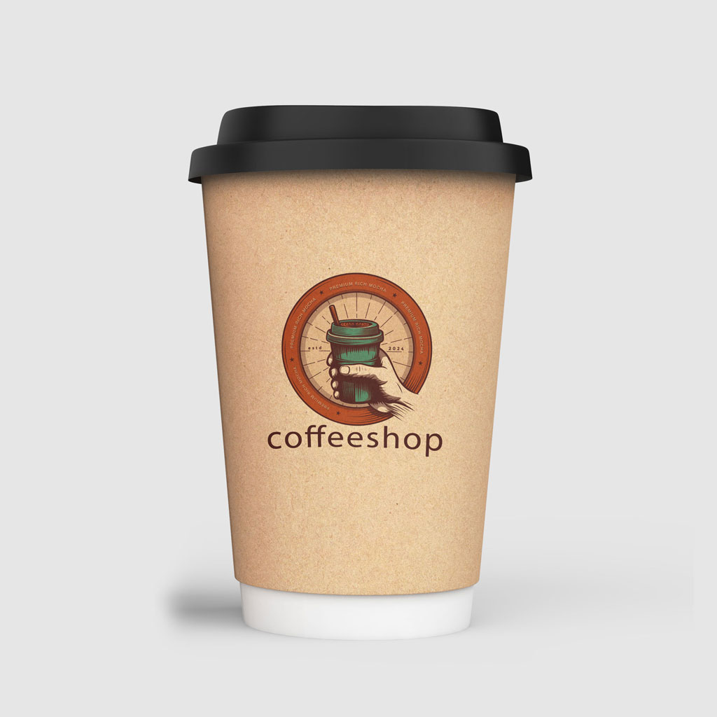 لیوان کاغذی کرافت دوجداره (هالو) 360CC - کد 7018